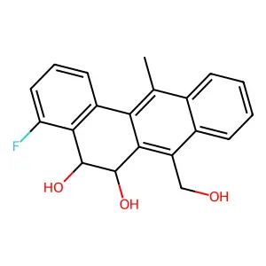 Benz(a)anthracene-5,6-diol, 4-fluoro-5,6-dihydro-7-(hydroxymethyl)-12-methyl-, trans- structure