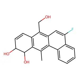 Benz(a)anthracene-10,11-diol, 5-fluoro-10,11-dihydro-7-(hydroxymethyl)-12-methyl-, trans- structure