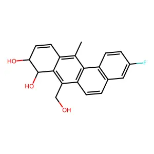 Benz(a)anthracene-8,9-diol, 3-fluoro-8,9-dihydro-7-(hydroxymethyl)-12-methyl-, trans- structure