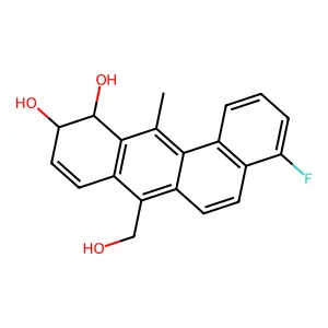 Benz(a)anthracene-10,11-diol, 4-fluoro-10,11-dihydro-7-(hydroxymethyl)-12-methyl-, trans- structure