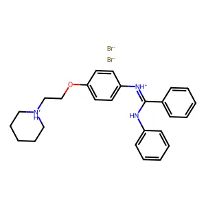 Benzamidine, N'-phenyl-N-(p-(2-piperidinoethoxy)phenyl)-,dihydrobromide structure