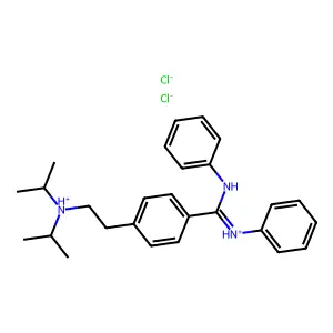 Benzamidine, 4-(2-(diisopropylamino)ethyl)-N,N'-diphenyl-, dihydrochloride structure