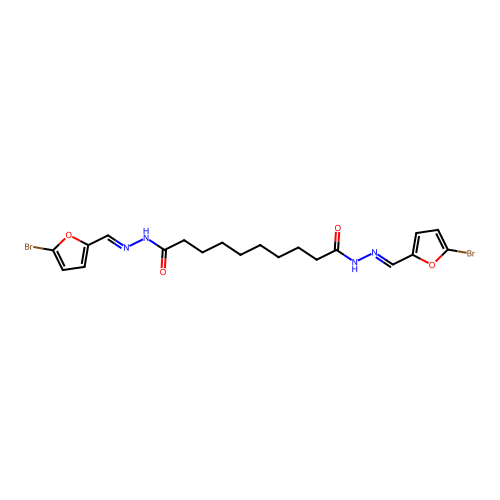 Decanedioic acid, 1,10-bis[2-[(5-bromo-2-furanyl)methylene]hydrazide] structure