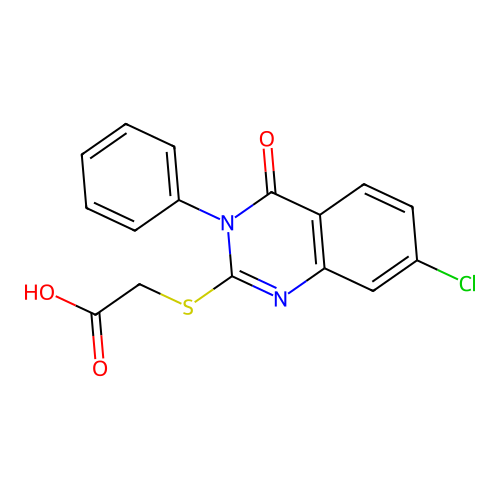 (7-Chloro-4-oxo-3-phenyl-3,4-dihydro-quinazolin-2-ylsulfanyl)-acetic acid structure