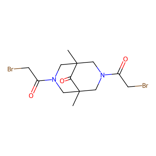 3,7-Bis(2-bromoacetyl)-1,5-dimethyl-3,7-diazabicyclo[3.3.1]nonan-9-one structure