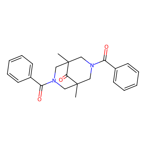 3,7-Dibenzoyl-1,5-dimethyl-3,7-diazabicyclo[3.3.1]nonan-9-one structure