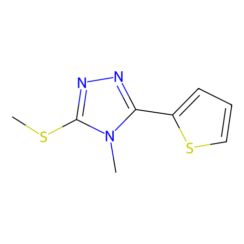4H-1,2,4-Triazole, 4-methyl-3-(methylthio)-5-(2-thienyl)- structure