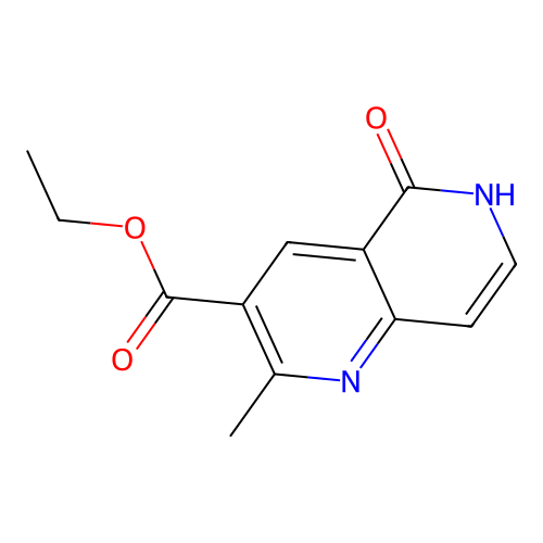 Ethyl 2-methyl-5-oxo-5,6-dihydro-1,6-naphthyridine-3-carboxylate structure