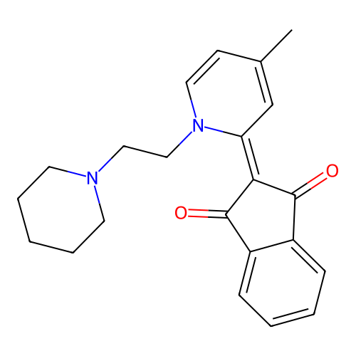 2-[4-Methyl-1-(2-piperidin-1-ylethyl)pyridin-2-ylidene]indene-1,3-dione structure