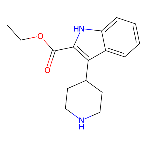 Ethyl 3-(4-piperidinyl)-1H-indole-2-carboxylate structure
