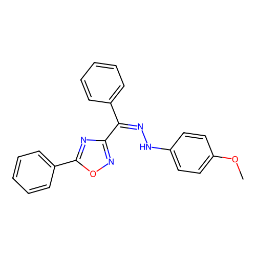3-{[2-(4-Methoxyphenyl)hydrazinylidene](phenyl)methyl}-5-phenyl-1,2,4-oxadiazole structure