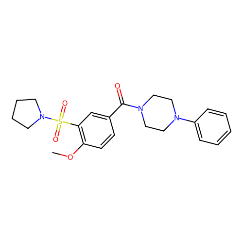(4-Methoxy-3-pyrrolidin-1-ylsulfonylphenyl)-(4-phenylpiperazin-1-yl)methanone structure