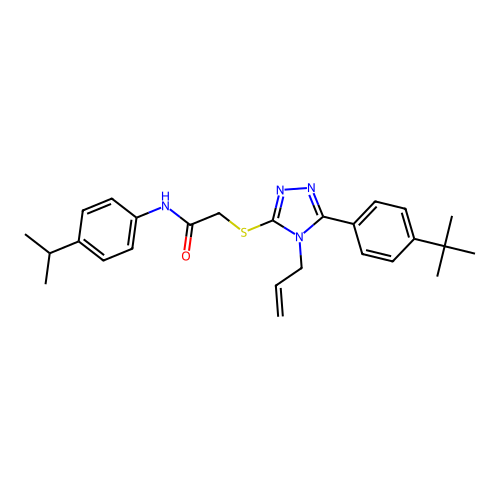 2-{[5-(4-tert-butylphenyl)-4-(prop-2-en-1-yl)-4H-1,2,4-triazol-3-yl]sulfanyl}-N-[4-(propan-2-yl)phenyl]acetamide structure