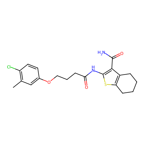 2-[[4-(4-Chloro-3-methylphenoxy)-1-oxobutyl]amino]-4,5,6,7-tetrahydrobenzo[b]thiophene-3-carboxamide structure