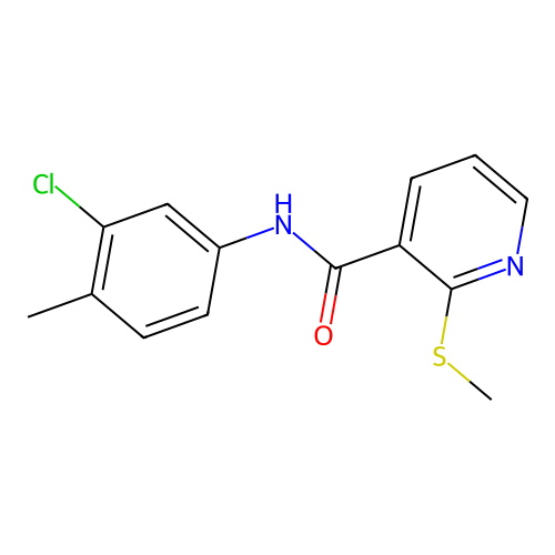 N-(3-chloro-4-methylphenyl)-2-methylsulfanylpyridine-3-carboxamide structure