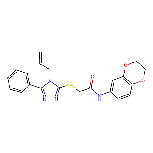 N-(2,3-dihydro-1,4-benzodioxin-6-yl)-2-{[5-phenyl-4-(prop-2-en-1-yl)-4H-1,2,4-triazol-3-yl]sulfanyl}acetamide structure