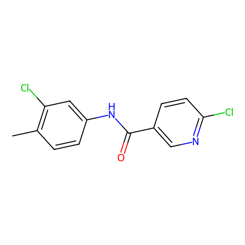 6-chloro-N-(3-chloro-4-methylphenyl)pyridine-3-carboxamide structure
