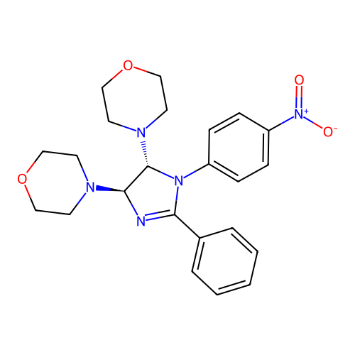 4-[(4R,5R)-5-morpholin-4-yl-1-(4-nitrophenyl)-2-phenyl-4,5-dihydroimidazol-4-yl]morpholine structure