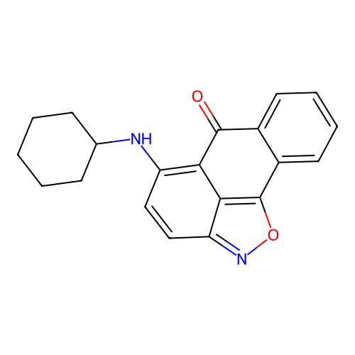 5-(cyclohexylamino)-6H-anthra[1,9-cd]isoxazol-6-one structure