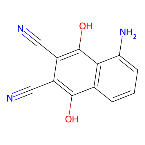 5-Amino-1,4-dihydroxynaphthalene-2,3-dicarbonitrile structure