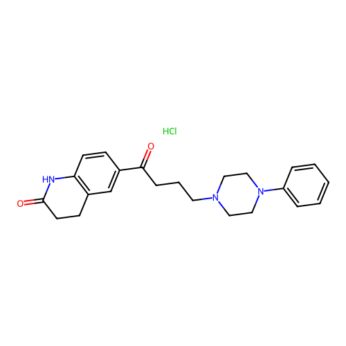 2(1H)-Quinolinone, 3,4-dihydro-6-(1-oxo-4-(4-phenyl-1-piperazinyl)butyl)-, monohydrochloride structure