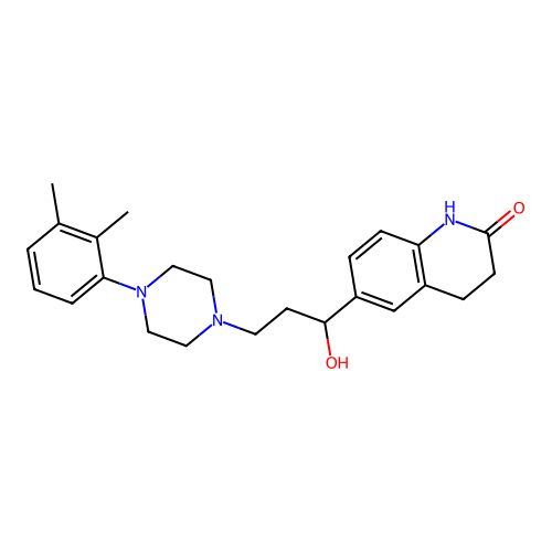 6-(1-Hydroxy-3-(4-(2,3-dimethylphenyl)-1-piperazinyl)propyl)-3,4-dihydrocarbostyril structure