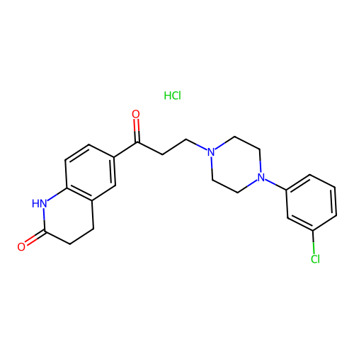 2(1H)-Quinolinone, 3,4-dihydro-6-(3-(4-(3-chlorophenyl)-1-piperazinyl)-1-oxopropyl)-, monohydrochloride structure
