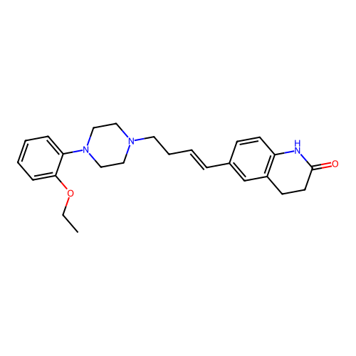 6-[4-[4-(2-ethoxyphenyl)piperazin-1-yl]but-1-enyl]-3,4-dihydro-1H-quinolin-2-one structure
