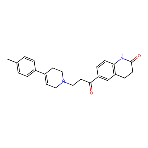 2(1H)-Quinolinone, 3,4-dihydro-6-(3-(3,6-dihydro-4-(4-methylphenyl)-1(2H)-pyridinyl)-1-oxopropyl)- structure