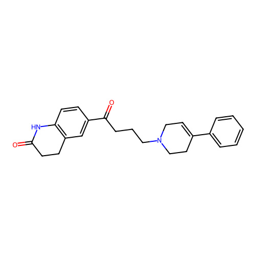 6-(1-Oxo-4-(4-phenyl-1,2,5,6-tetrahydropyridyl)butyl)-3,4-dihydrocarbostyril structure