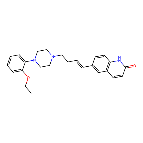6-[4-[4-(2-ethoxyphenyl)piperazin-1-yl]but-1-enyl]-1H-quinolin-2-one structure