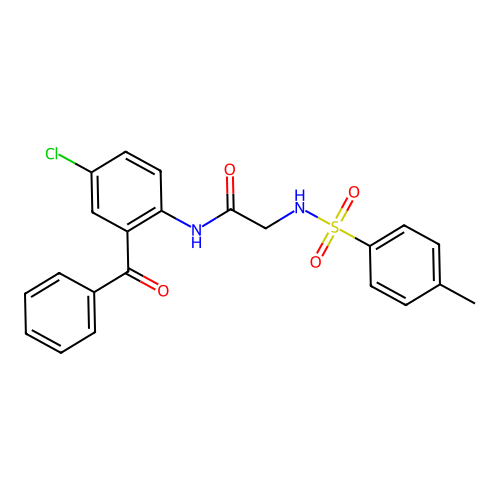 N-(2-benzoyl-4-chlorophenyl)-2-[(4-methylphenyl)sulfonylamino]acetamide structure
