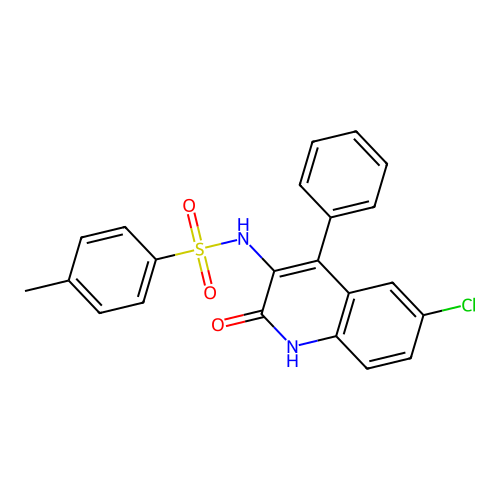 N-(6-chloro-2-oxo-4-phenyl-1,2-dihydroquinolin-3-yl)-4-methylbenzenesulfonamide structure