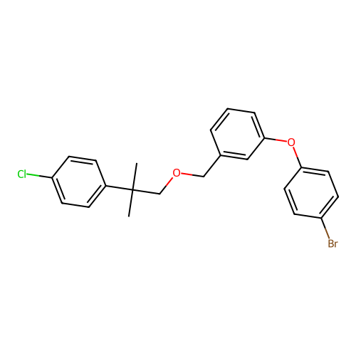 Benzene, 1-(4-bromophenoxy)-3-((2-(4-chlorophenyl)-2-methylpropoxy)methyl)- structure