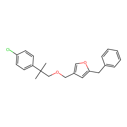 Furan, 4-((2-(4-chlorophenyl)-2-methylpropoxy)methyl)-2-(phenylmethyl)- structure