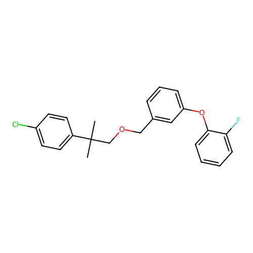 Benzene, 1-((2-(4-chlorophenyl)-2-methylpropoxy)methyl)-3-(2-fluorophenoxy)- structure