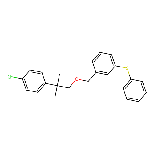 Benzene, 1-((2-(4-chlorophenyl)-2-methylpropoxy)methyl)-3-(phenylthio)- structure