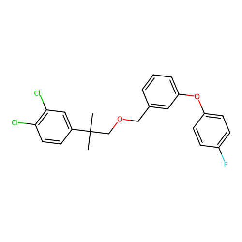 Benzene, 1-((2-(3,4-dichlorophenyl)-2-methylpropoxy)methyl)-3-(4-fluorophenoxy)- structure