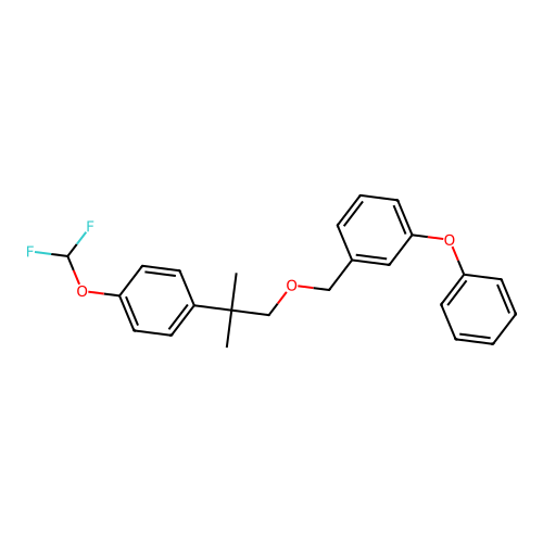 Benzene, 1-((2-(4-(difluoromethoxy)phenyl)-2-methylpropoxy)methyl)-3-phenoxy- structure