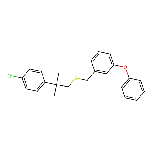 Benzene, 1-(((2-(4-chlorophenyl)-2-methylpropyl)thio)methyl)-3-phenoxy- structure