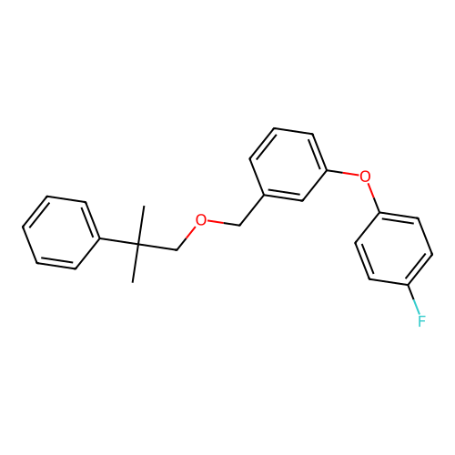 Benzene, 1-(4-fluorophenoxy)-3-((2-methyl-2-phenylpropoxy)methyl)- structure