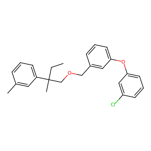 Benzene, 1-(3-chlorophenoxy)-3-((2-methyl-2-(3-methylphenyl)butoxy)methyl)- structure