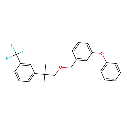 Benzene, 1-phenoxy-3-((2-(3-(trifluoromethyl)phenyl)-2-methylpropoxy)methyl)- structure