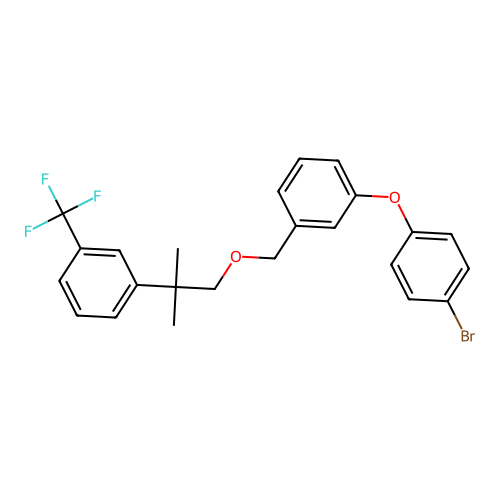 Benzene, 1-(4-bromophenoxy)-3-((2-(3-(trifluoromethyl)phenyl)-2-methylpropoxy)methyl)- structure