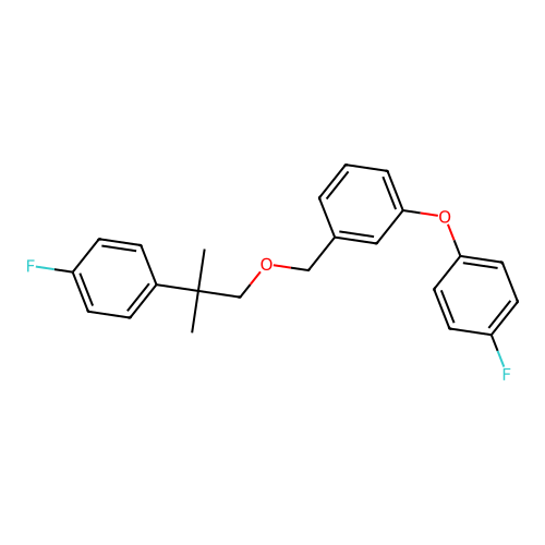 Benzene, 1-(4-fluorophenoxy)-3-((2-(4-fluorophenyl)-2-methylpropoxy)methyl)- structure