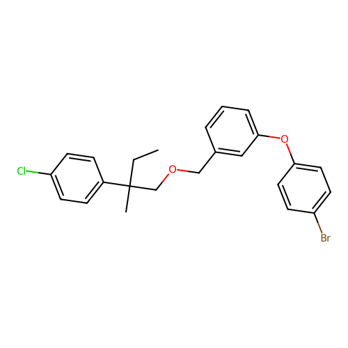 Benzene, 1-(4-bromophenoxy)-3-((2-(4-chlorophenyl)-2-methylbutoxy)methyl)- structure
