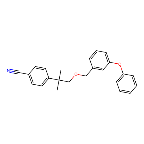 Benzonitrile, 4-(1,1-dimethyl-2-((3-phenoxyphenyl)methoxy)ethyl)- structure