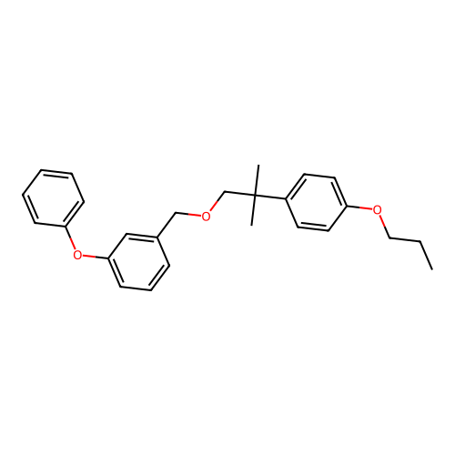 Benzene, 1-phenoxy-3-((2-(4-propoxyphenyl)-2-methylpropoxy)methyl)- structure
