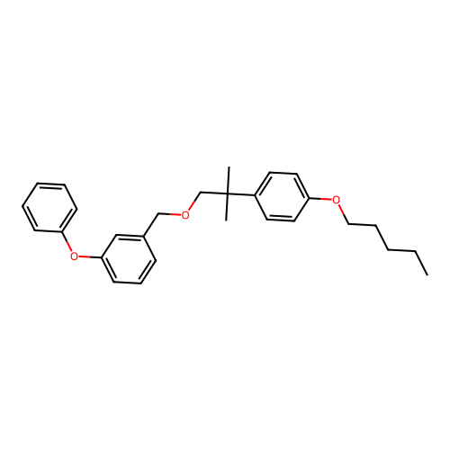 Benzene, 1-((2-(4-(pentyloxy)phenyl)-2-methylpropoxy)methyl)-3-phenoxy- structure