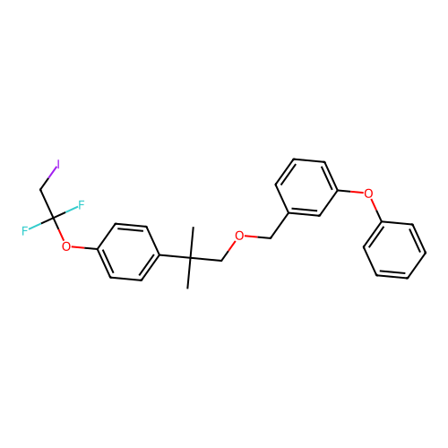 Benzene, 1-((2-(4-(1,1-difluoro-2-iodoethoxy)phenyl)-2-methylpropoxy)methyl)-3-phenoxy- structure